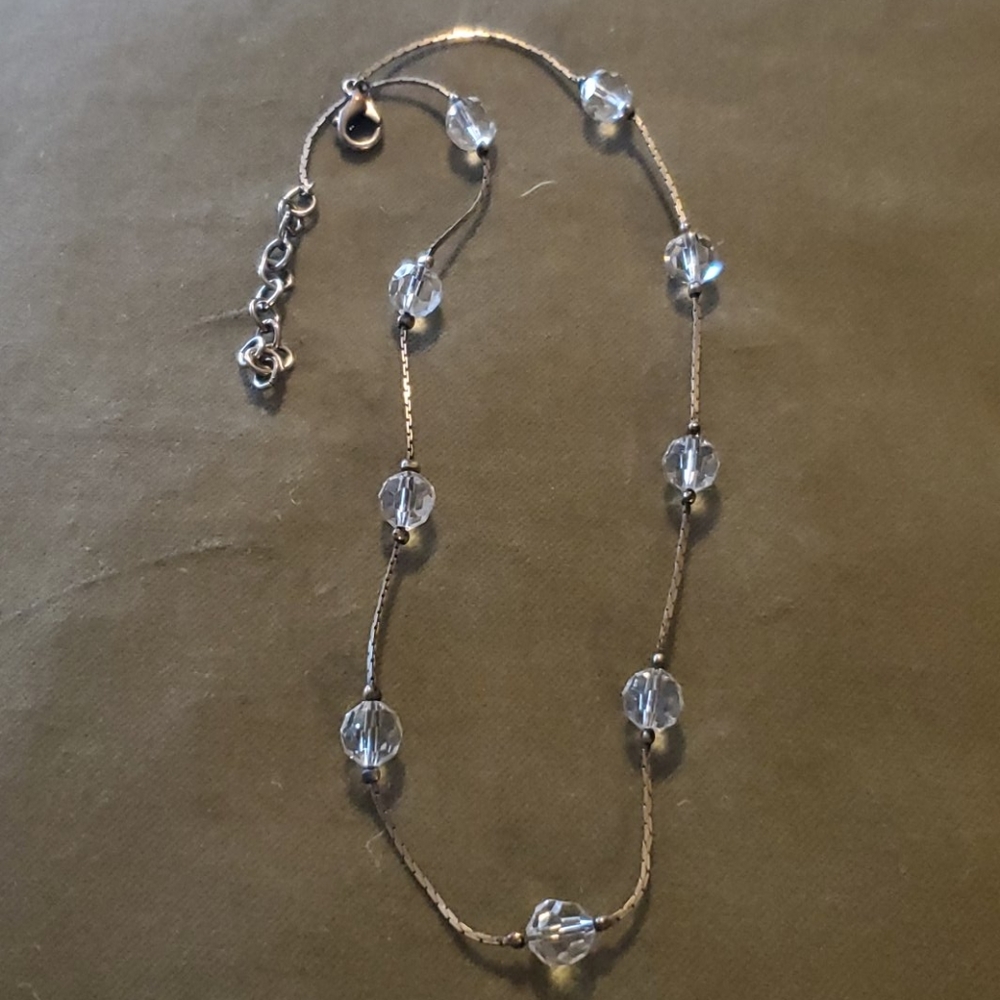 Silver chain with crystals